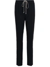 RICK OWENS BLACK WOOL BLEND PANTS,RU02A5390ZL09