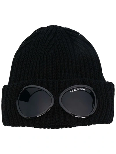 C.p. Company Logo-print Knitted Beanie In Black