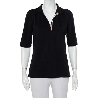 Pre-owned Burberry Brit Black Cotton Knit Polo T-shirt L