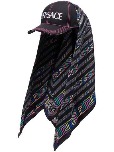 Versace Logo Scarf Baseball Cap Black ModeSens