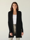 WHITE + WARREN ESSENTIAL CASHMERE TRAPEZE CARDIGAN SWEATER IN BLACK,11092-BLACK-M