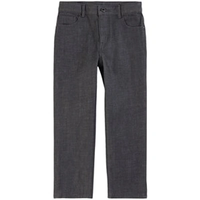 Burberry Kids' Cotton Blend Denim Jeans In Grey