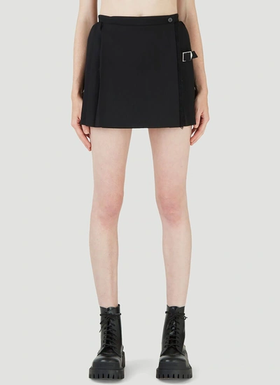 Balenciaga Black Pleated Mini Skirt In Nero