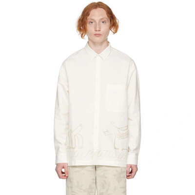 Jacquemus Baou Abstract-print Cotton-blend Shirt In White