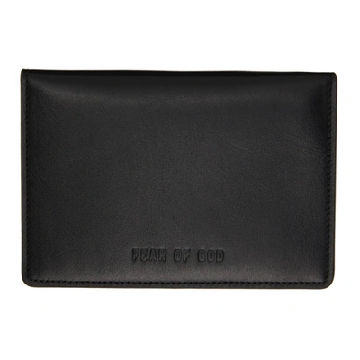 Fear Of God Logo-debossed Leather Passport Cover In Black