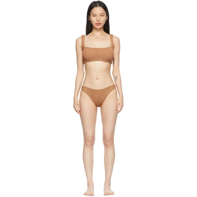 Hunza G Tan Cropped Xandra Bikini In 棕色