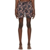 Hugo Quick Dry Swim Shorts In Patterned Recycled Fabric In Light Brown
