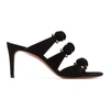 ALAÏA BLACK SUEDE HEELED SANDALS