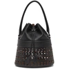 Alaïa Vienne Perforated Calfskin Bucket Corset Bag In 999 Black