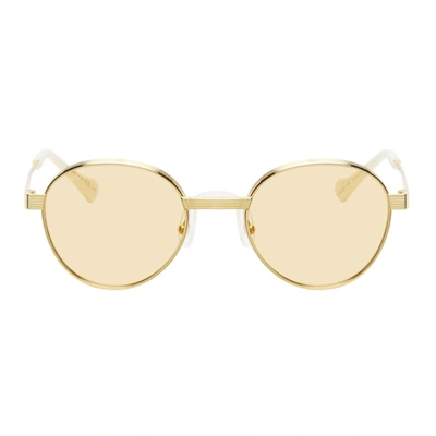 Gucci Yellow & Gold Gg0872s Sunglasses In 005 Gold