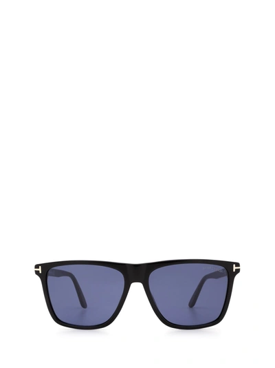 Tom Ford Eyewear Fletcher Square Frame Sunglasses In Shiny Black