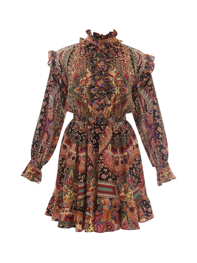 Etro Paisley Printed Ruffled Dress In Multi
