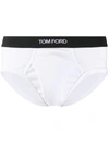 TOM FORD WHITE LOGO WAISTBAND BRIEFS