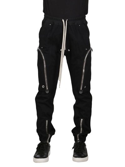 Rick Owens Zip Detail Drawstring Pants In Black