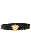 Versace Black Cintura Medusa Logo Belt In Black