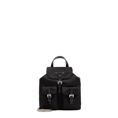 Prada Mini Backpack Nylon Bag In Black