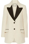 GUCCI Two-tone wool and silk-blend faille blazer