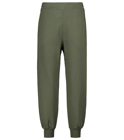 Alexander Mcqueen Logo-print French Cotton-terry Track Pants In Army Green