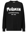 Alexander Mcqueen Sweatshirt With Graffiti Logo Print In Black