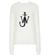Jw Anderson Women Maglia Con Intarsio Logo In White