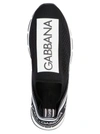 Dolce & Gabbana Sorrento Logo Slip-on Sneakers In Black & White