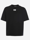 DOLCE & GABBANA COTTON T-SHIRT WITH LOGO PATCH,G8NE8T FUGK4N0000