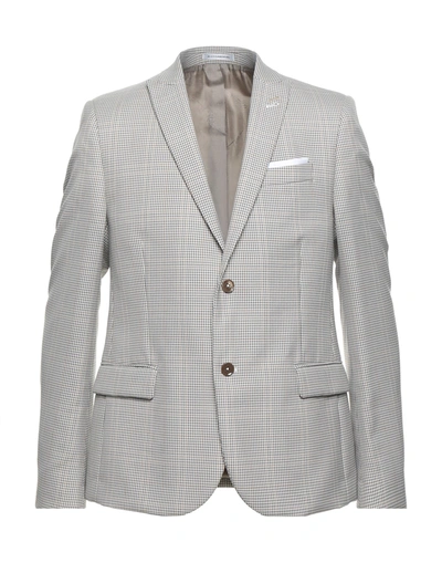 Grey Daniele Alessandrini Suit Jackets In Beige