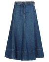 Valentino Flared High-waisted Denim Skirt In Blue