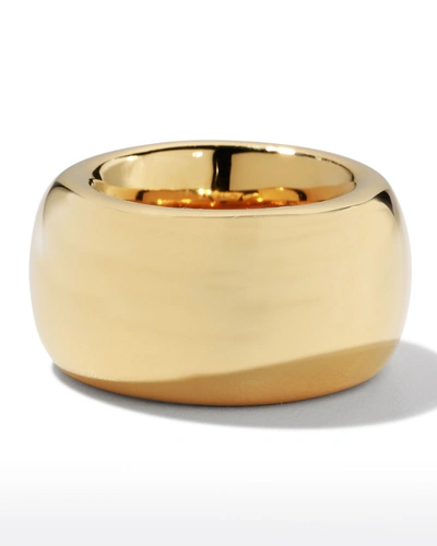Bottega Veneta Wide Gold Ring In Argent/scu