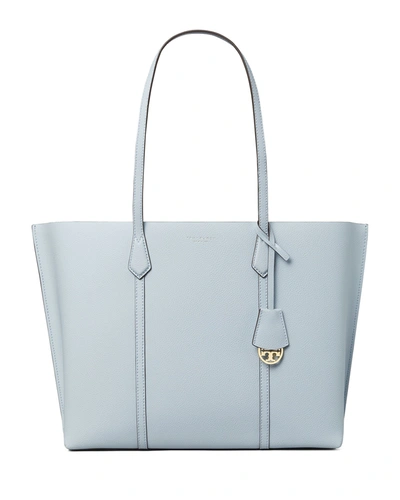 Tory Burch Perry Triple Compartment Leather Tote In Icicle