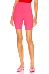 Beyond Yoga Spacedye At Your Leisure High Waisted Biker Shorts In Electric Pink Heather