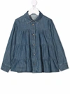 BRUNELLO CUCINELLI TIERED DENIM SHIRT