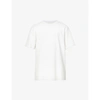 Fendi Mens Bianco Ecru Brand-pattern Crewneck Cotton-piqué T-shirt S