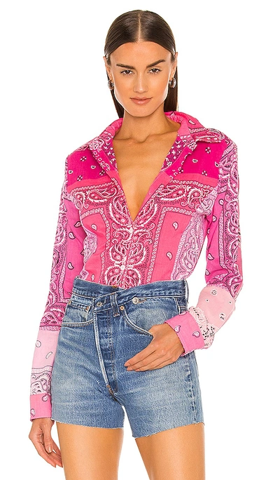 Eb Denim Bandana Blouse In Pink