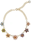 Dolce & Gabbana 18kt Yellow Gold Embellished Floral Necklace In Gold