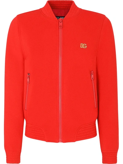 Dolce & Gabbana Full Milano Jacket With Dg Embellishment In Red