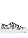 Ferragamo Borg Floral-print Sneakers In Weiss