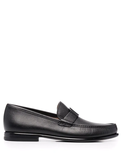 Ferragamo Vara Buckle Loafers In Schwarz