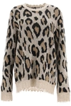R13 R13 LEOPARD PRINTED PULLOVER