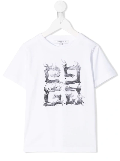 Givenchy Kids' Graphic Print T-shirt In White