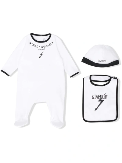 Givenchy Babies' Slogan Print Pyjamas In White