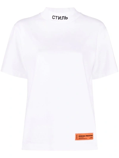 Heron Preston Embroidered Logo T-shirt In White