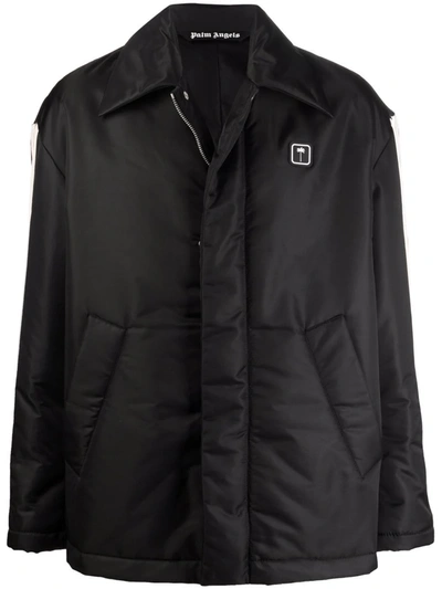 Palm Angels Mens Black Polyamide Outerwear Jacket In Nero