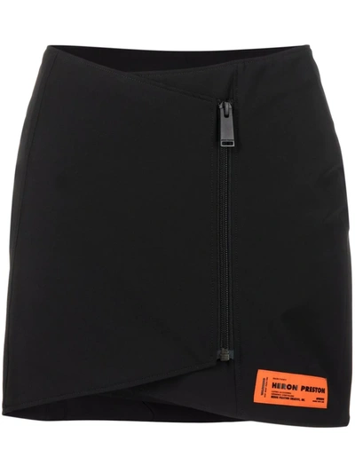 Heron Preston Wrap Zip Mini Skirt Black