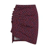 Rabanne Ruched Floral-print Stretch-jersey Mini Skirt In Black