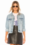 Superdown Pearl Denim Jacket In Light Blue Wash