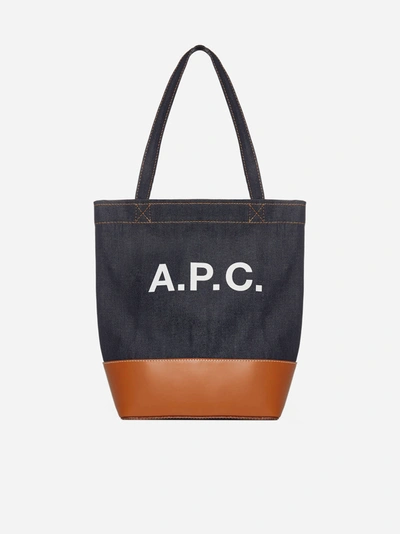 Apc Axel Denim And Leather Small Tote Bag