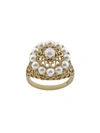 Dolce & Gabbana Romance Ring In Yellow Gold And Pearls In Gold