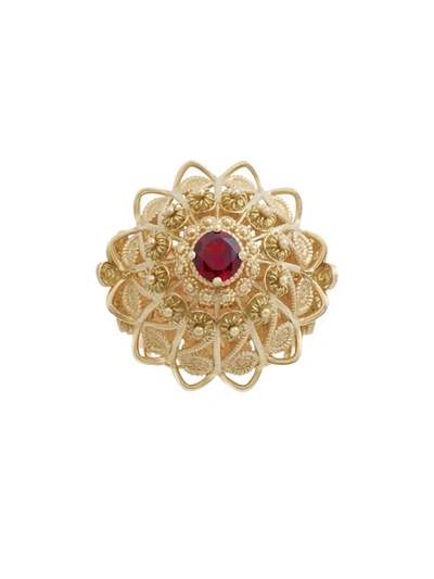 DOLCE & GABBANA 18KT YELLOW GOLD PIZZO RHODOLITE GARNET RING