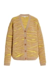 STELLA MCCARTNEY WOMEN'S OVERSIZED ANIMAL-PATTERNED WOOL-BLEND CARDIGAN